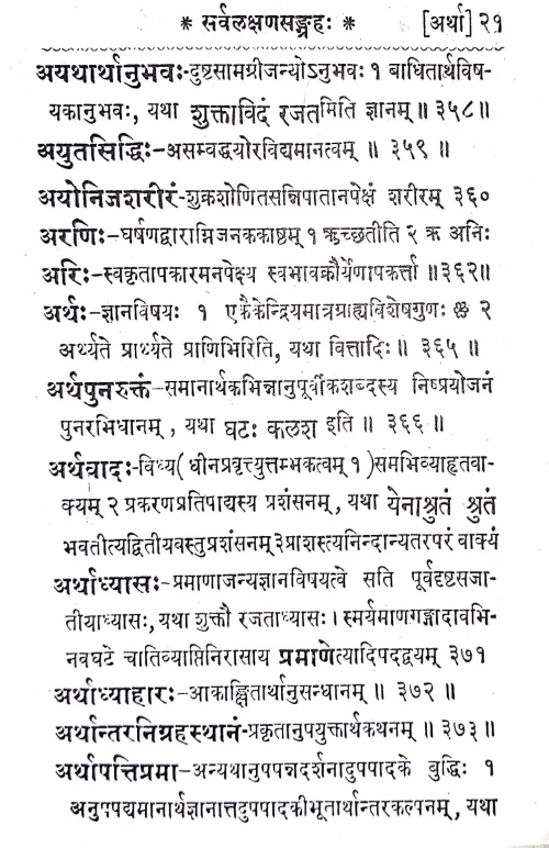 Sarva Lakshana Samgrahaha Padartha Laksana Kosa